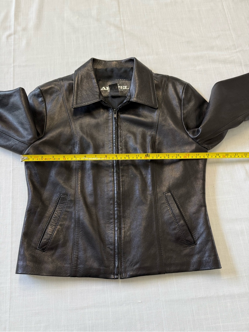 ARTPEL Black Classic Leather Jacket Zip Up Soft Size S - Picture 4 of 9
